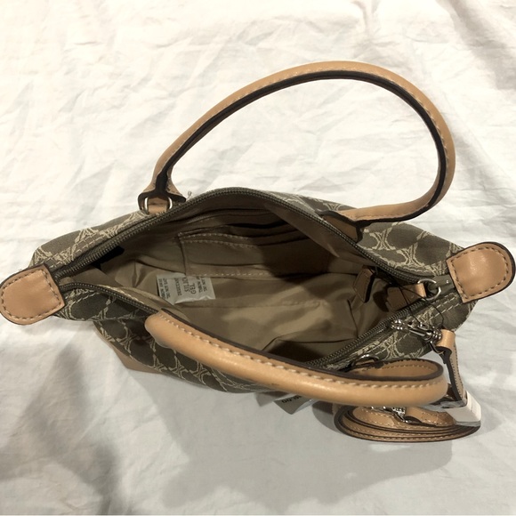 🦋NINE WEST organized natural color handbag w/crossbody strap size9x6 NWT - Picture 10 of 13